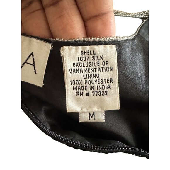 Scala 100% Silk Y2K 2000 beaded and sequined New Year’s Eve tank Size M Vintage - Picture 6 of 10